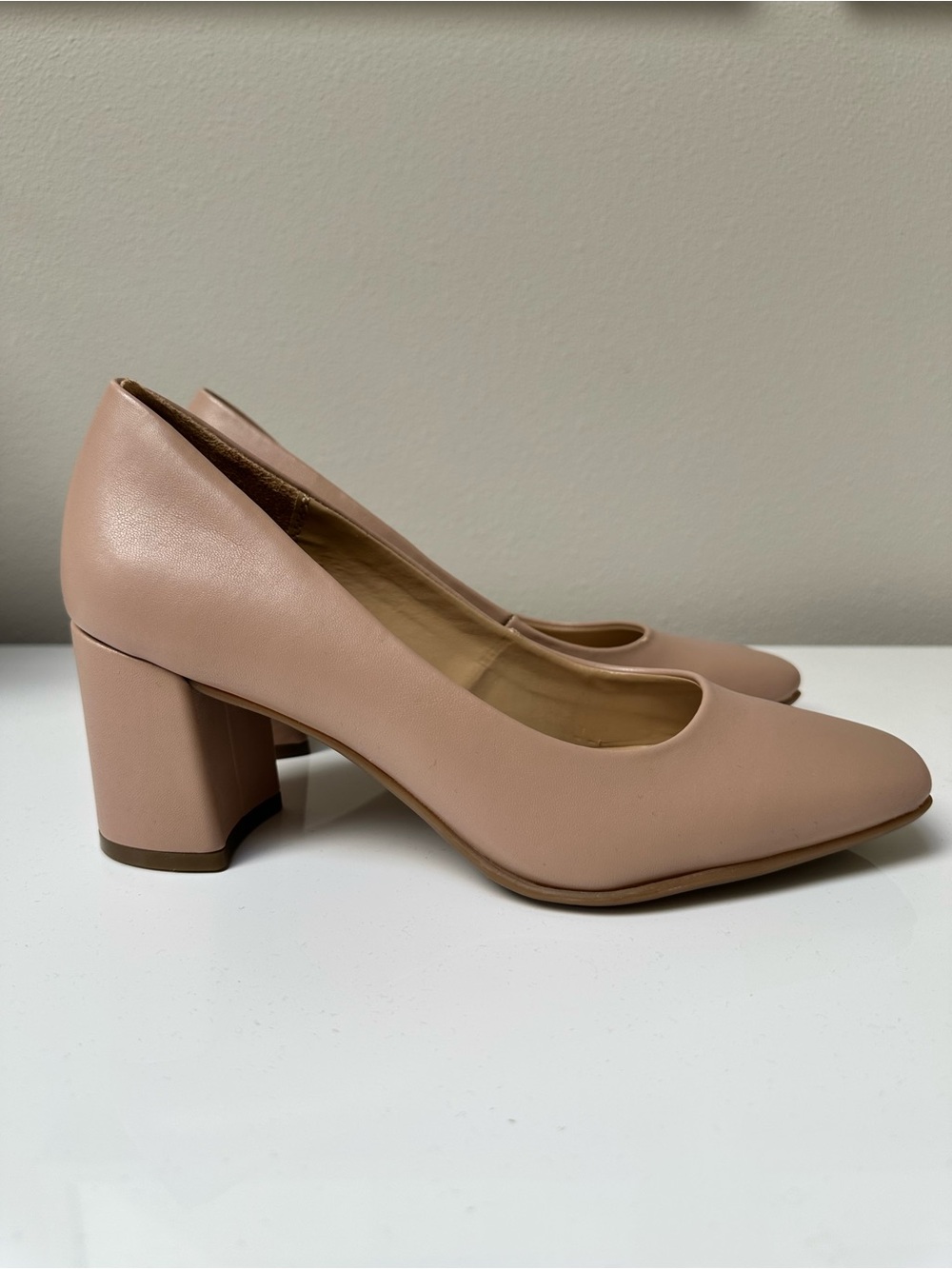 Naturalizer Dusty Pink Block Heel Pumps